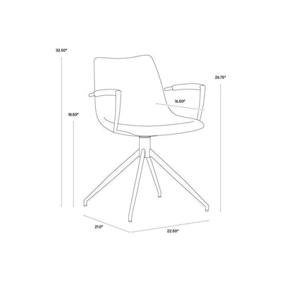 Andres Fabric Swivel Dining Armchair - LOOMLAN - SUNPAN - Dining Chairs