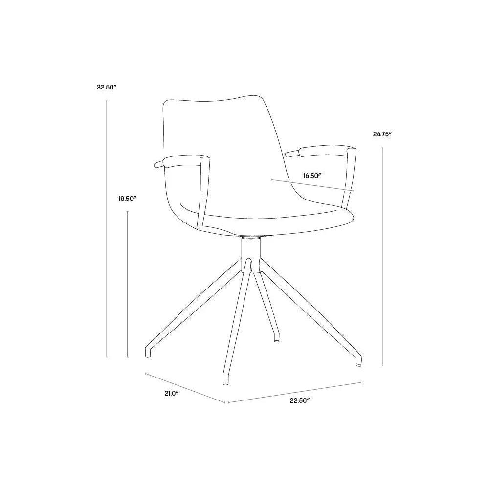 Andres Fabric Swivel Dining Armchair - LOOMLAN - SUNPAN - Dining Chairs