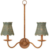 Annabelle Light Teal Tapered Chandelier Shade - LOOMLAN - Currey & Co - Chandeliers
