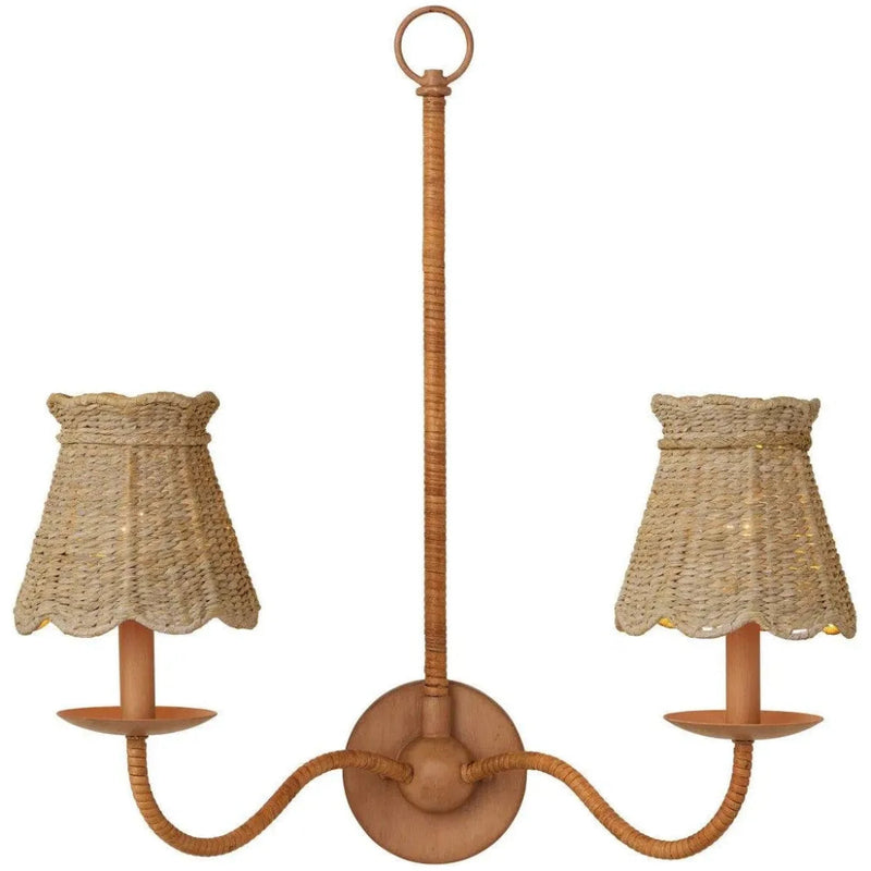 Annabelle Natural Seagrass Tapered Chandelier Shade - LOOMLAN - Currey & Co - Chandeliers