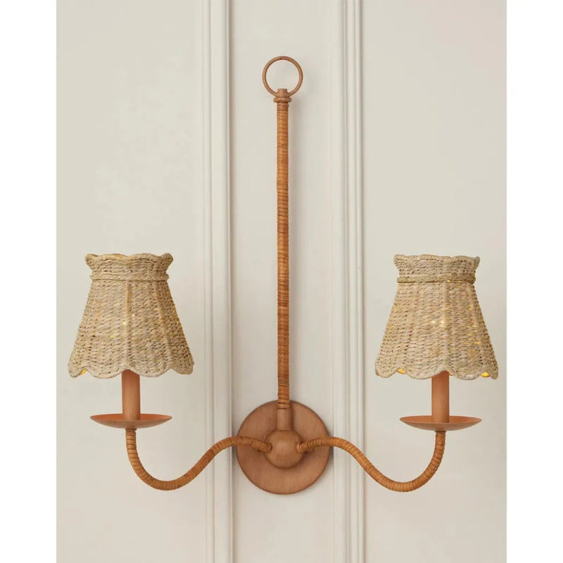 Annabelle Natural Seagrass Tapered Chandelier Shade - LOOMLAN - Currey & Co - Chandeliers