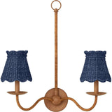 Annabelle Seagrass Blue Tapered Chandelier Shade - LOOMLAN - Currey & Co - Chandeliers