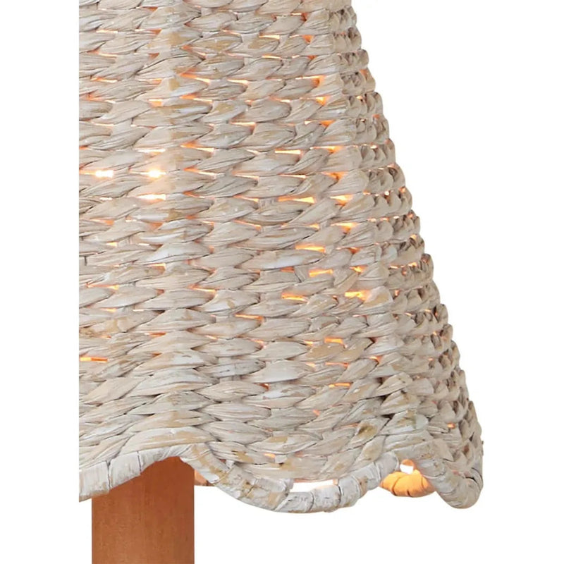 Annabelle Whitewashed Seagrass Tapered Chandelier Shade - LOOMLAN - Currey & Co - Chandeliers