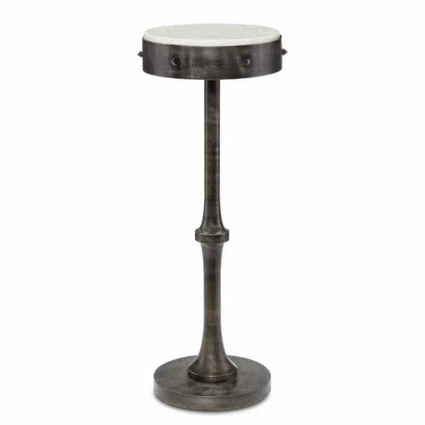 Antique Black White Helios Drinks Table - LOOMLAN - Currey & Co - Side Tables