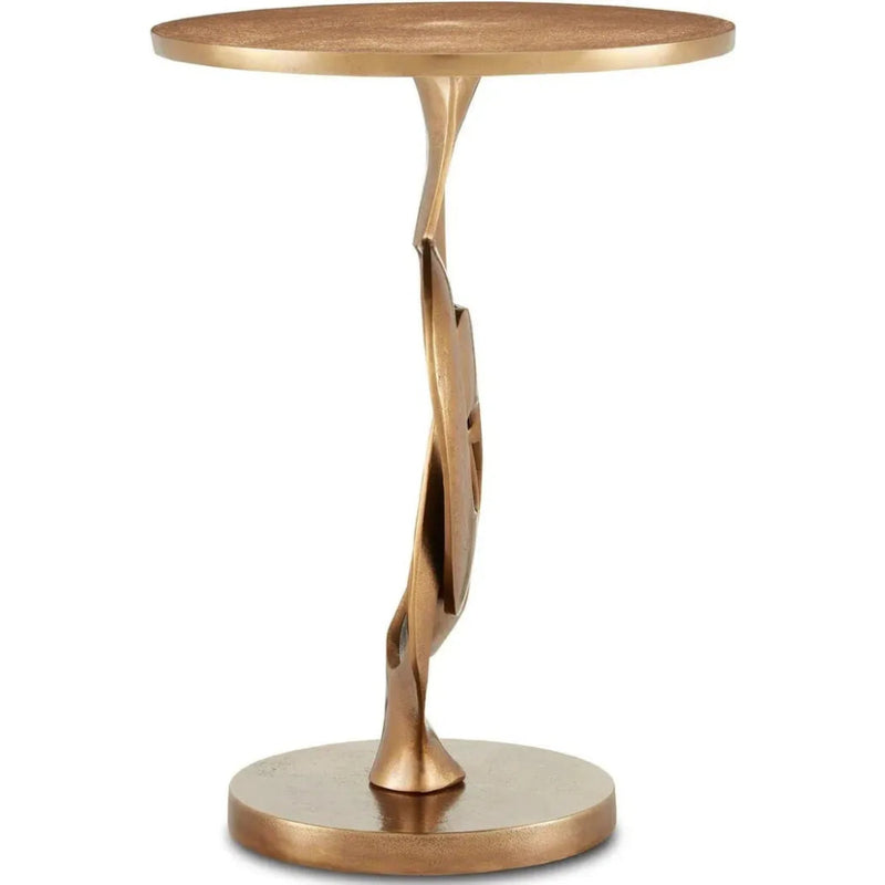 Antique Brass Kadali Accent Table - LOOMLAN - Currey & Co - Side Tables