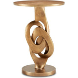 Antique Brass Kadali Accent Table - LOOMLAN - Currey & Co - Side Tables