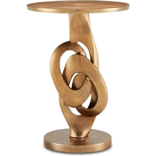 Antique Brass Kadali Accent Table - LOOMLAN - Currey & Co - Side Tables