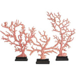 Antique Red Coral Branches Large Set of 3 - LOOMLAN - Currey & Co - Statues & Sculptures