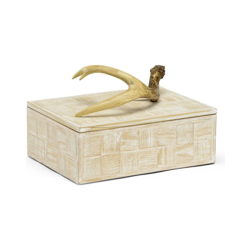 Antler Whitewashed Wooden Box - LOOMLAN - Boxes & Bowls