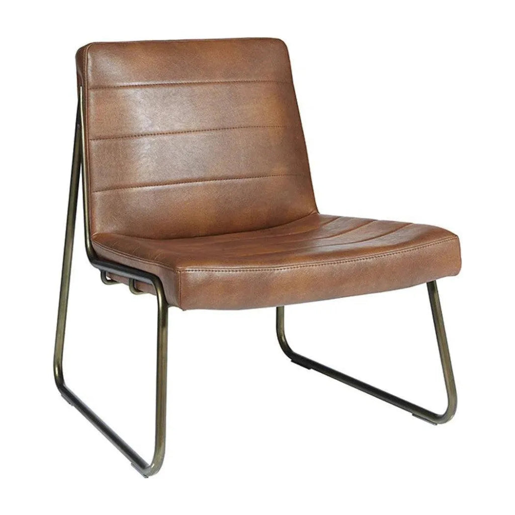 Anton Leather Armless Lounge Chair - LOOMLAN - SUNPAN - Accent Chairs