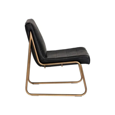 Anton Leather Armless Lounge Chair - LOOMLAN - SUNPAN - Accent Chairs