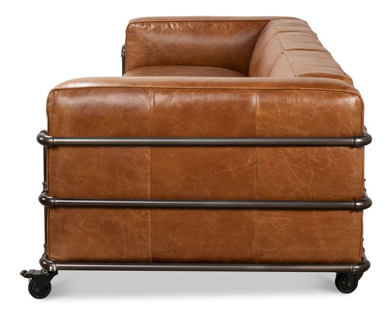 Antwerp Vintage Leather Sofa - LOOMLAN - Sarreid - Sofas & Loveseats