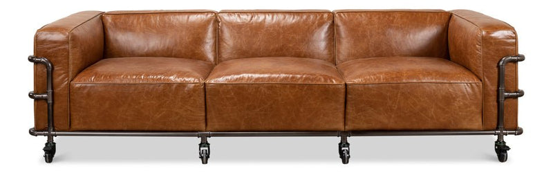 Antwerp Vintage Leather Sofa - LOOMLAN - Sarreid - Sofas & Loveseats