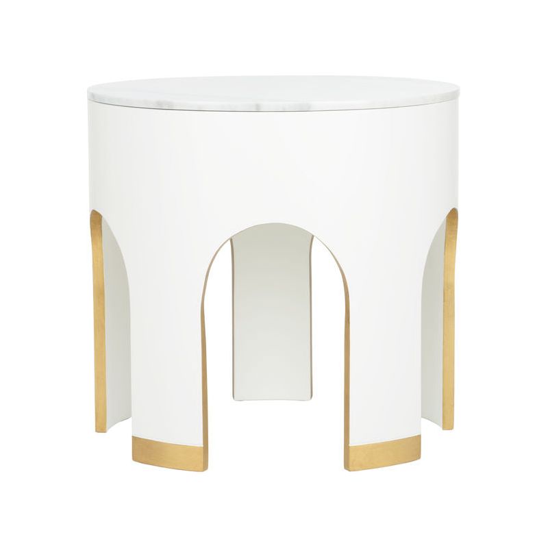 Aqueduct White Marble Top End Table - LOOMLAN - Chelsea House - Side Tables