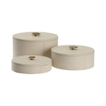 Arabella Leather Decorative Box (Set of 3) - LOOMLAN - Wildwood - Boxes & Bowls