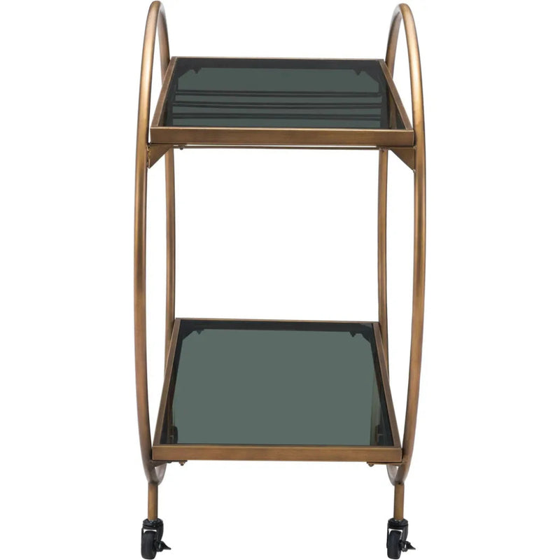 Arc Bar Cart Gold & Black Crafted from Iron - LOOMLAN - Zuo Modern - Home Bar Carts