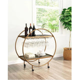Arc Bar Cart Gold & Black Crafted from Iron - LOOMLAN - Zuo Modern - Home Bar Carts
