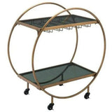 Arc Bar Cart Gold & Black Crafted from Iron - LOOMLAN - Zuo Modern - Home Bar Carts