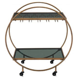 Arc Bar Cart Gold & Black Crafted from Iron - LOOMLAN - Zuo Modern - Home Bar Carts