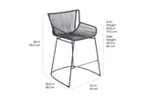 The Dane Dining Counter Chair Set of Two - Dark Gray Outdoor Dining Chairs