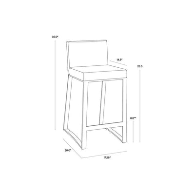 Architect Leather Counter Stool - LOOMLAN - SUNPAN - Counter Stools