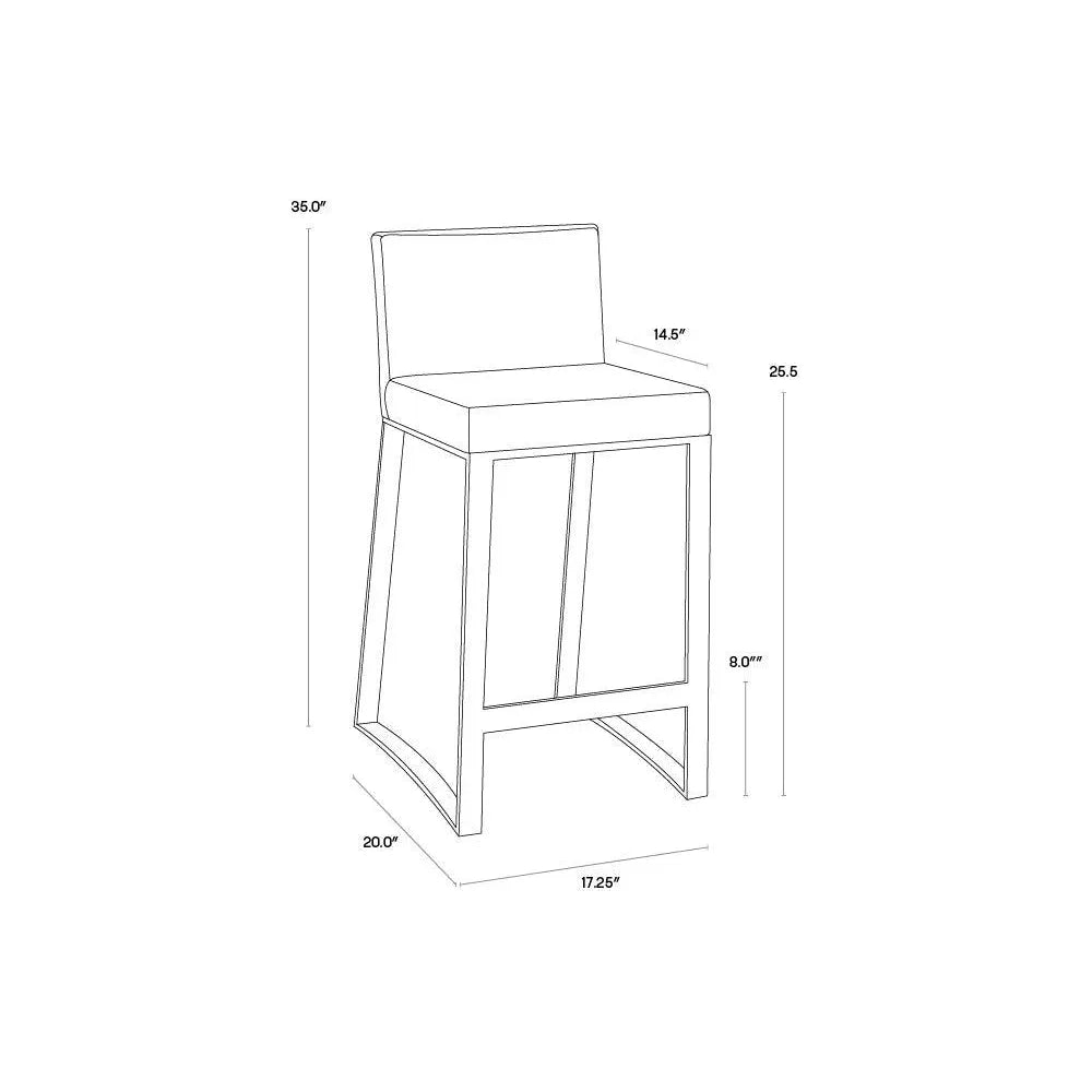 Architect Leather Counter Stool - LOOMLAN - SUNPAN - Counter Stools