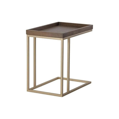 Arden C - Shaped Wooden Rectangular Side Table - LOOMLAN - SUNPAN - Side Tables