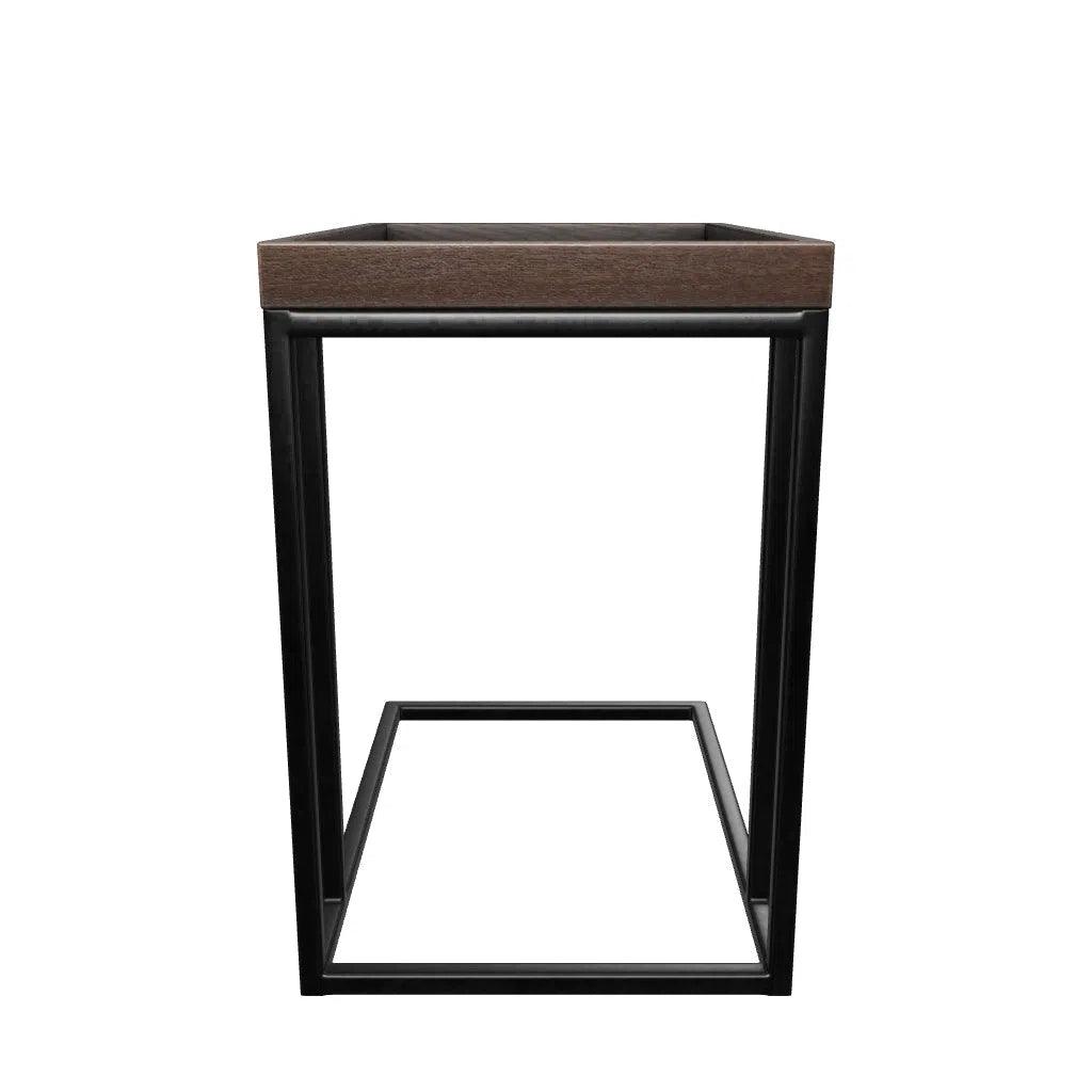 Arden C - Shaped Wooden Rectangular Side Table - LOOMLAN - SUNPAN - Side Tables