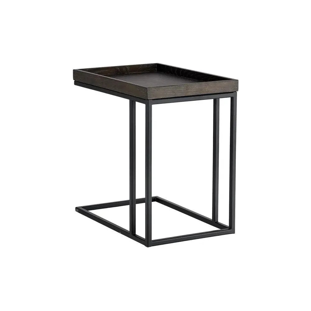 Arden C - Shaped Wooden Rectangular Side Table - LOOMLAN - SUNPAN - Side Tables