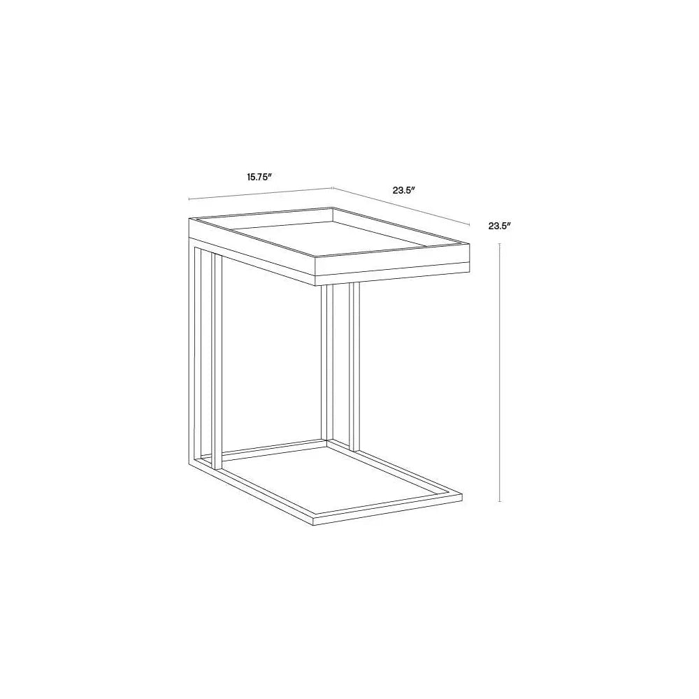 Arden C - Shaped Wooden Rectangular Side Table - LOOMLAN - SUNPAN - Side Tables