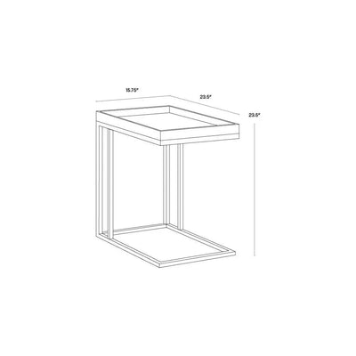 Arden C - Shaped Wooden Rectangular Side Table - LOOMLAN - SUNPAN - Side Tables