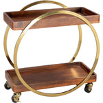 Arenas Bar Cart Brown with Deco - Inspired - LOOMLAN - Zuo Modern - Home Bar Carts