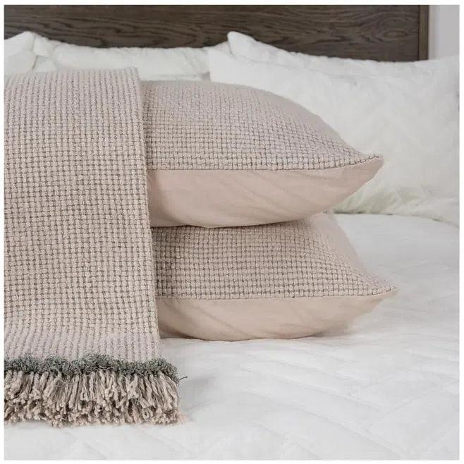 Aria Pink Blush Cotton Throw Blanket Set For Bed Shams - LOOMLAN - LOOMLAN - Throw Blankets