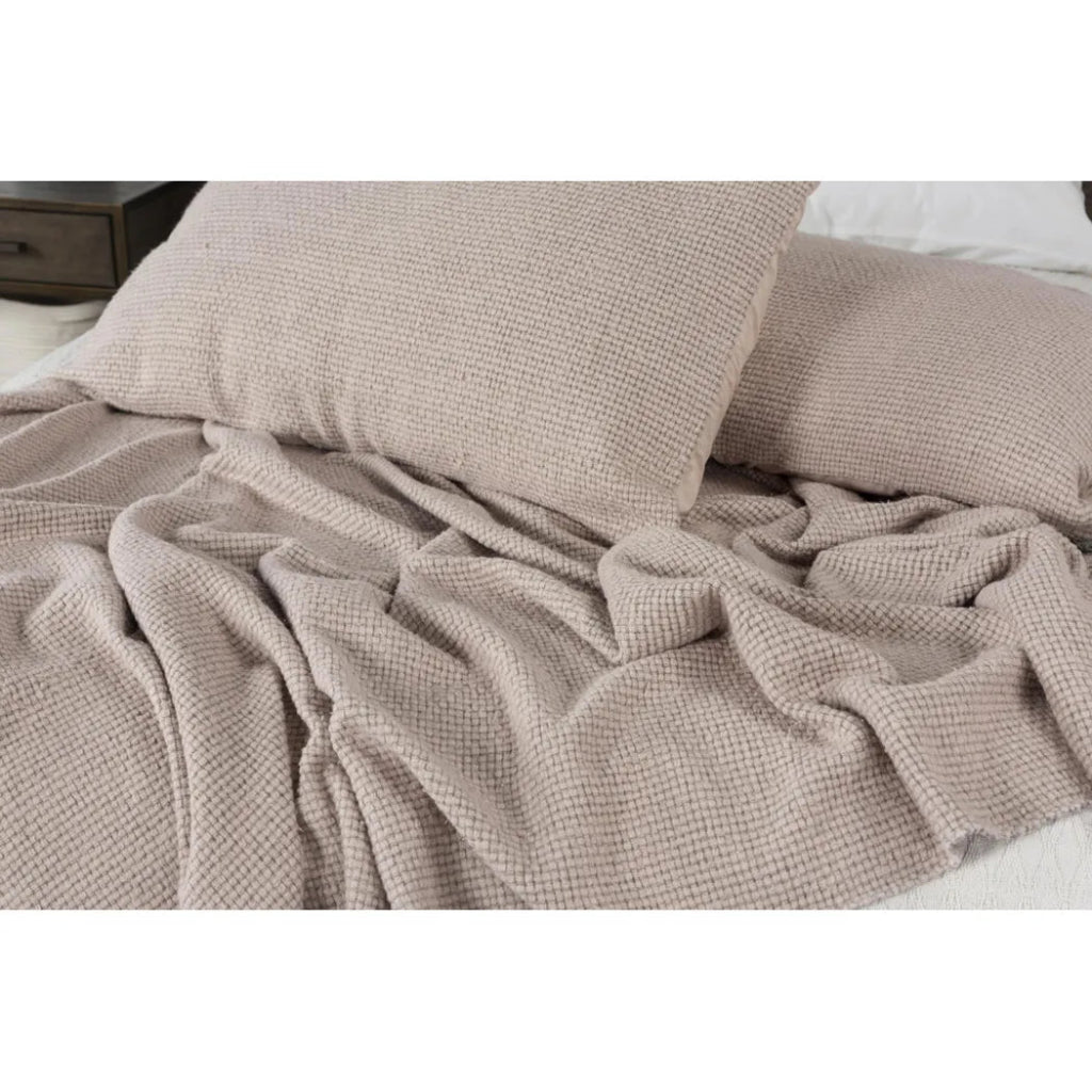 Aria Pink Blush Cotton Throw Blanket Set For Bed Shams - LOOMLAN - LOOMLAN - Throw Blankets