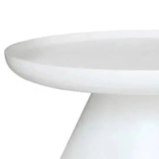 Aria Resin White Round Coffee Table - LOOMLAN - Artesia - Outdoor Coffee Tables