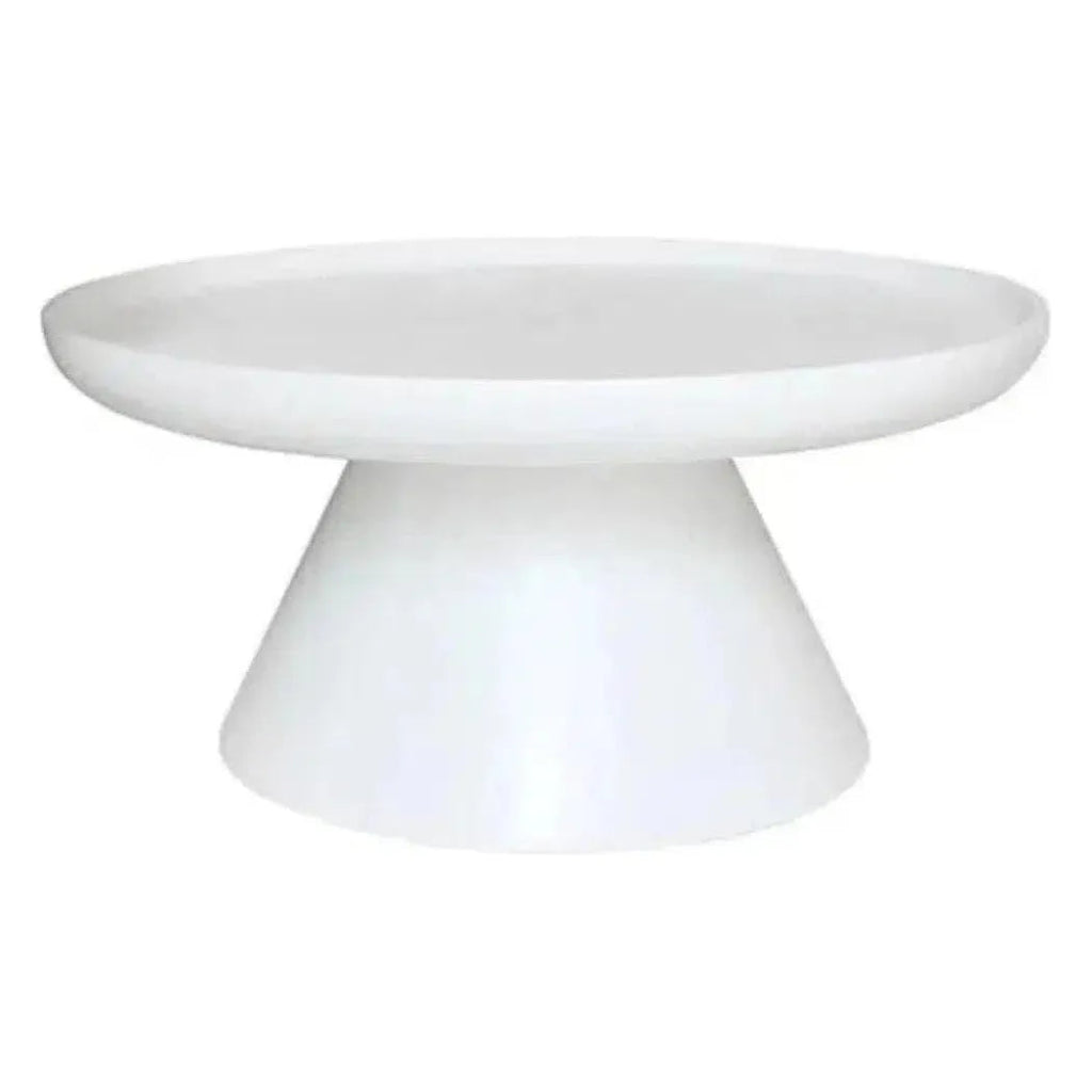 Aria Resin White Round Coffee Table - LOOMLAN - Artesia - Outdoor Coffee Tables