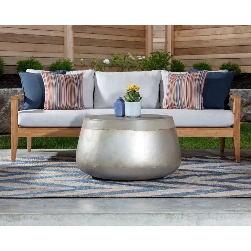 Aries Concrete Outdoor Round Coffee Table - LOOMLAN - SUNPAN - Outdoor Coffee Tables