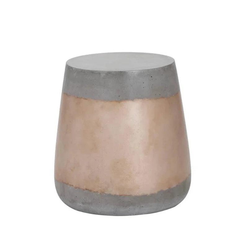 Aries Concrete Outdoor Round End Table - LOOMLAN - SUNPAN - Outdoor Side Tables