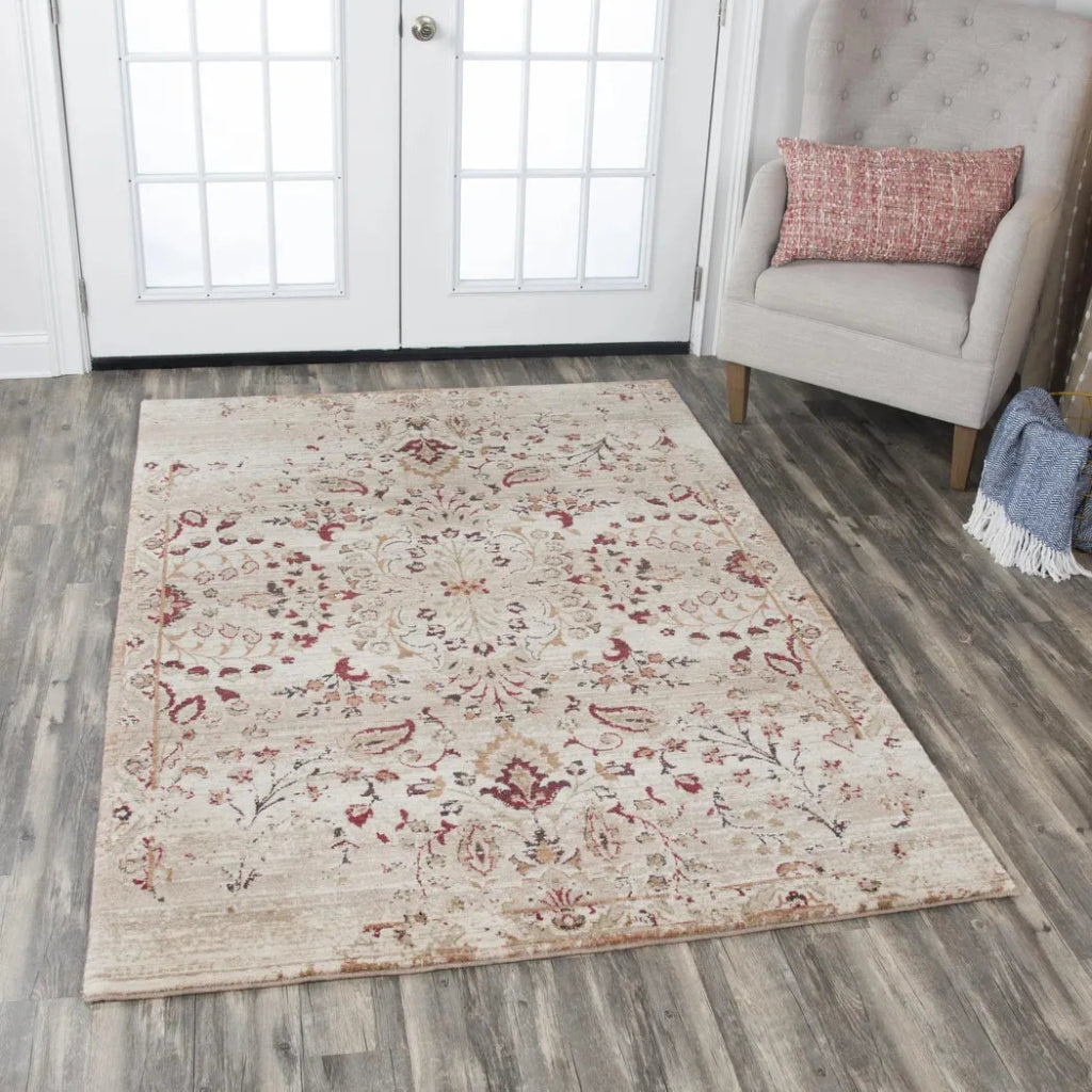 Arin Floral Red Large Area Rugs For Living Room - LOOMLAN - LOOMLAN - Area Rugs