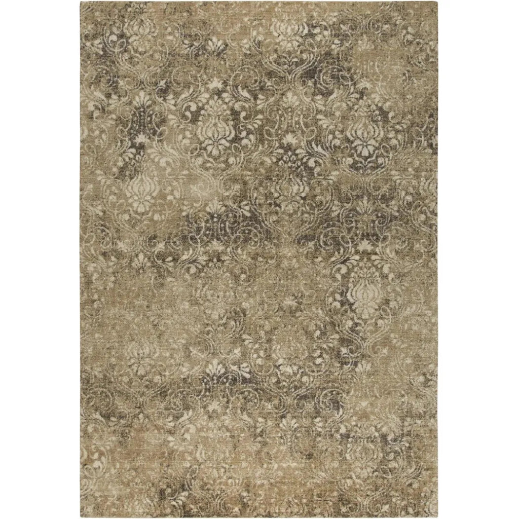 Arla Damask Brown Large Area Rugs For Living Room - LOOMLAN - LOOMLAN - Area Rugs