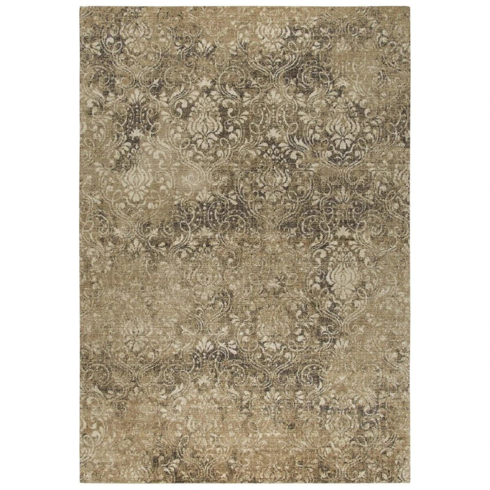 Arla Damask Brown Large Area Rugs For Living Room - LOOMLAN - LOOMLAN - Area Rugs