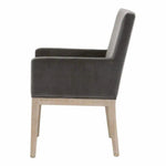 Arm Chairs Drake Arm Chair Gray Velvet Natural Gray Oak - LOOMLAN - Essentials For Living - Dining Chairs