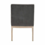 Arm Chairs Drake Arm Chair Gray Velvet Natural Gray Oak - LOOMLAN - Essentials For Living - Dining Chairs