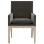 Arm Chairs Drake Arm Chair Gray Velvet Natural Gray Oak - LOOMLAN - Essentials For Living - Dining Chairs