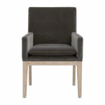 Arm Chairs Drake Arm Chair Gray Velvet Natural Gray Oak - LOOMLAN - Essentials For Living - Dining Chairs