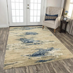 Armi Abstract Blue Large Area Rugs For Living Room - LOOMLAN - LOOMLAN - Area Rugs