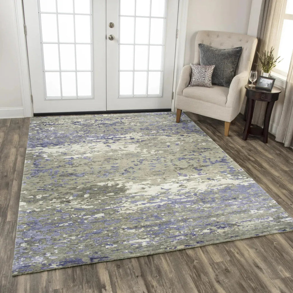 Arol Abstract Purple Large Area Rugs For Living Room - LOOMLAN - LOOMLAN - Area Rugs