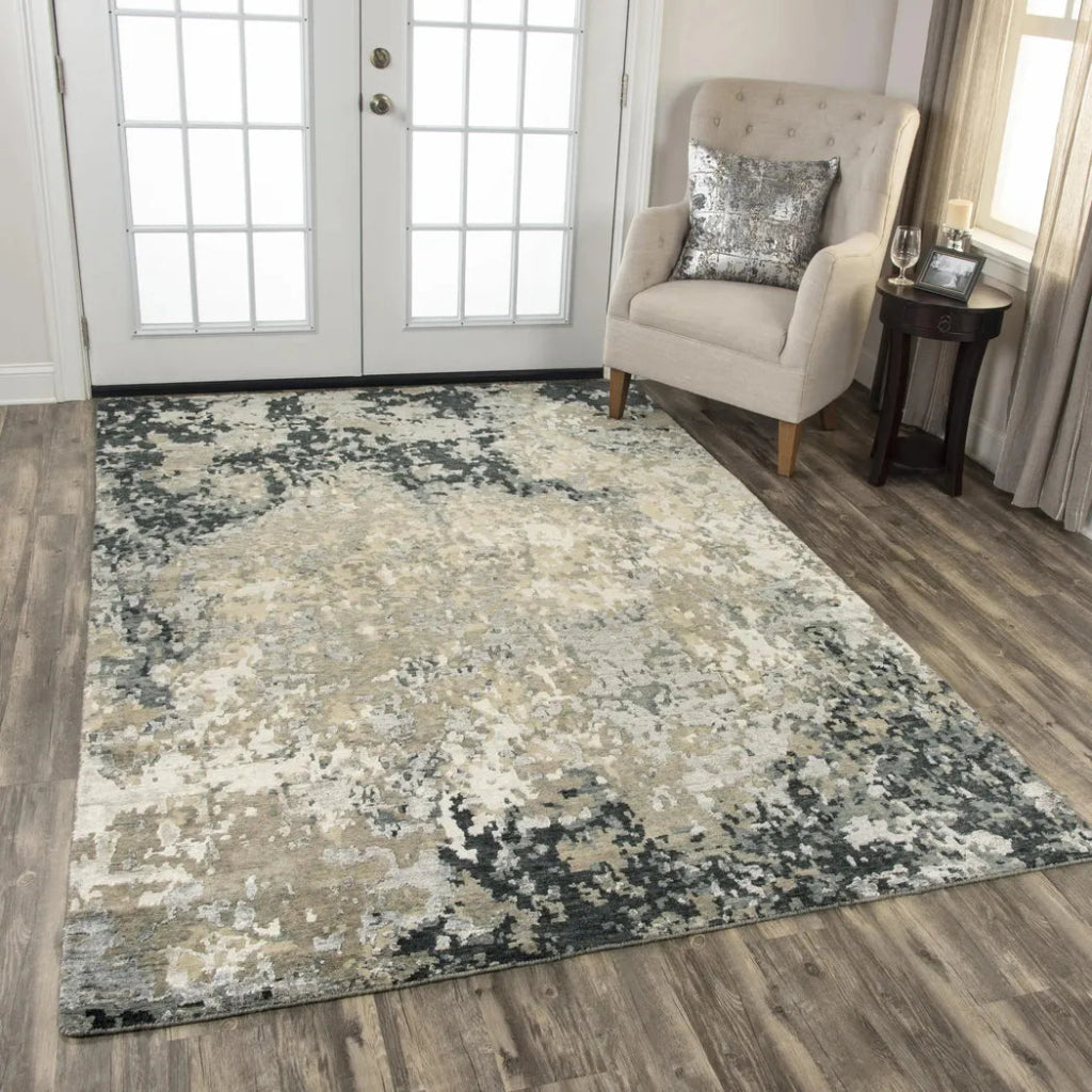 Arse Abstract Charcoal Large Area Rugs For Living Room - LOOMLAN - LOOMLAN - Area Rugs