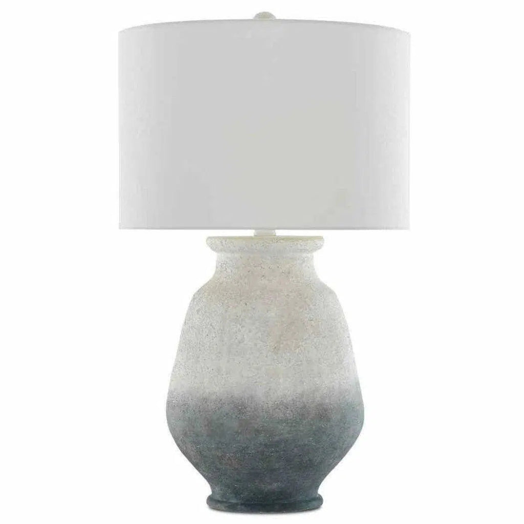 Ash Blue Acrylic White Cazalet Table Lamp - LOOMLAN - Currey & Co - Table Lamps