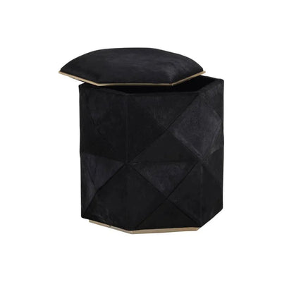 Ashanti Cowhide Small Storage Ottoman - LOOMLAN - SUNPAN - Ottomans